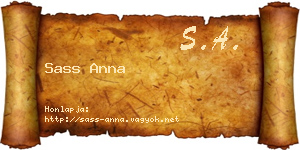 Sass Anna névjegykártya